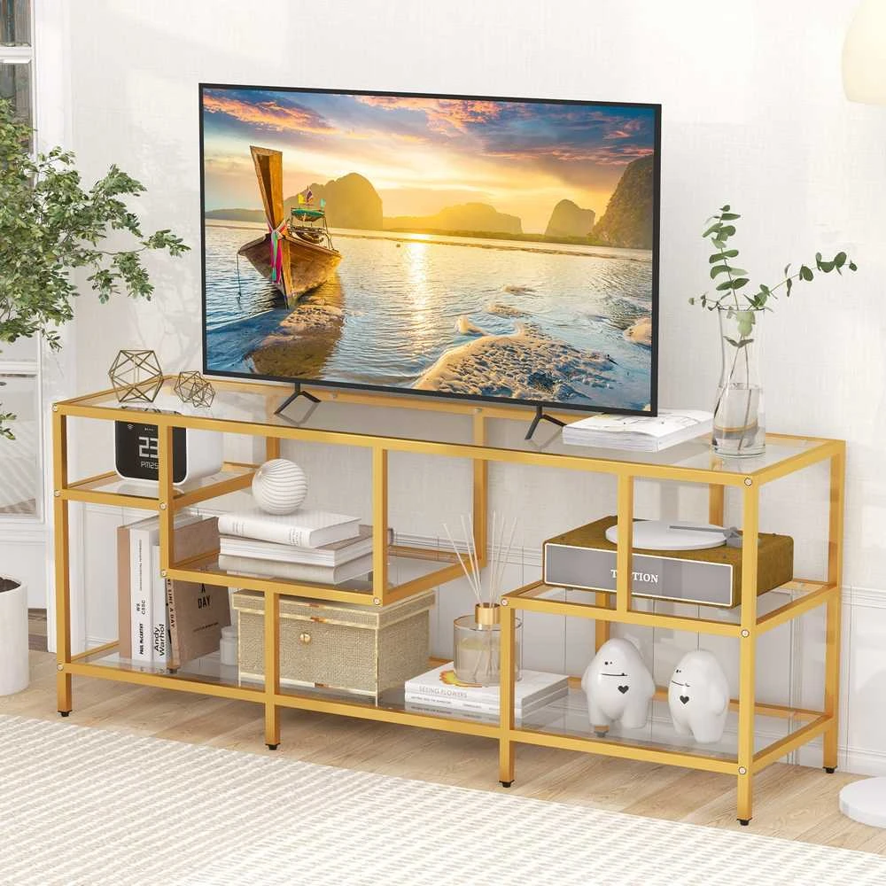 Promotions TV konsolės staliukas, 147,3x40,6x62,2 cm, auksinis