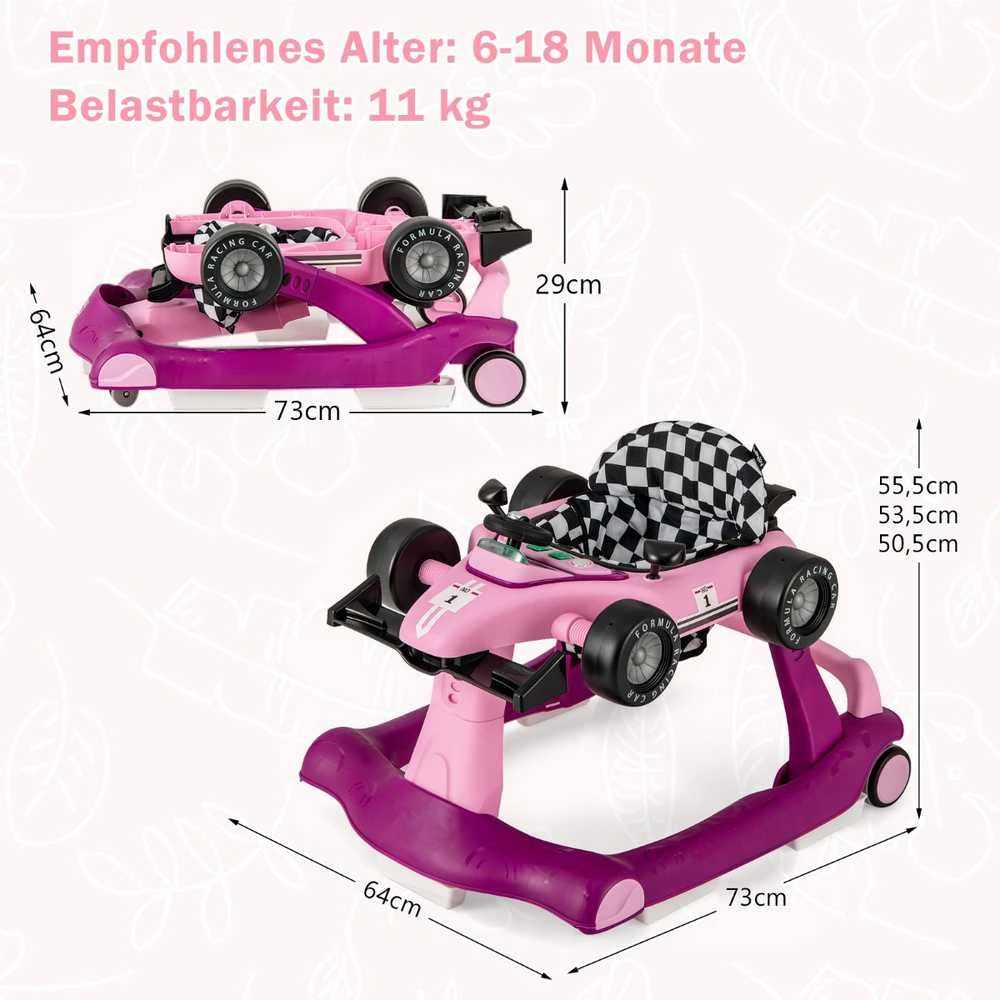 Promotions Vaikiškas vaikštynė, sulankstoma 4 viename, reguliuojamas aukštis, 73x61x55,5 cm, violetinė