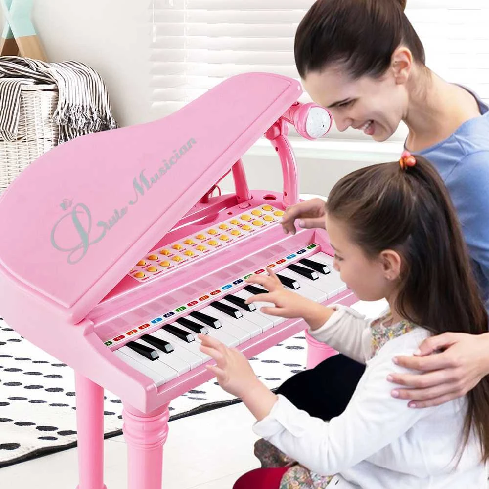 Promotions Vaikiškas pianino klaviatūra su kėdute ir mikrofonu, 35.6x30 ...