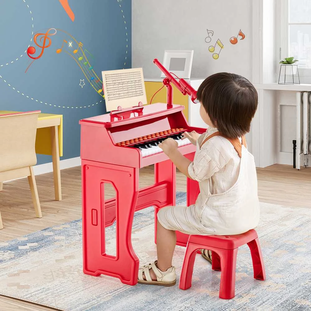 Promotions Vaikiškos pianino klaviatūros, 37 klavišai, 40.1x22.6x49 cm, raudona