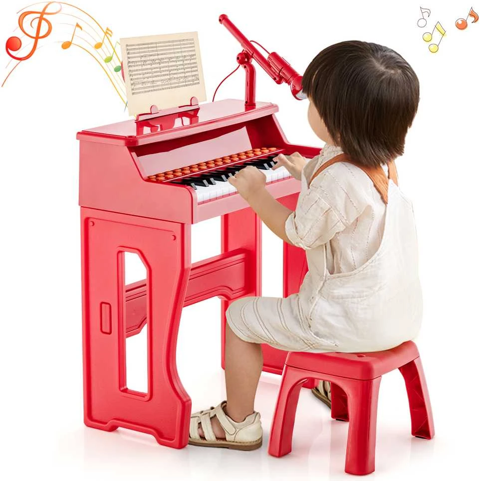 Promotions Vaikiškos pianino klaviatūros, 37 klavišai, 40.1x22.6x49 cm, raudona