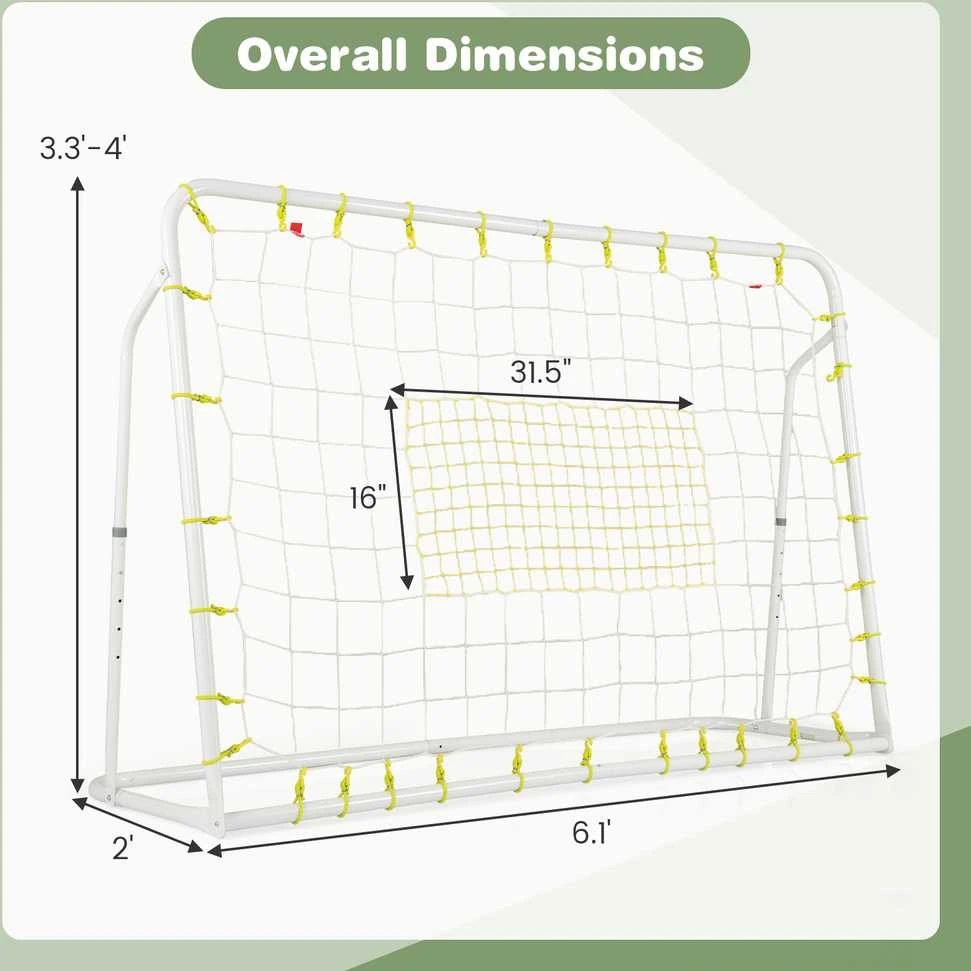 Promotions Vaikiški futbolo vartai su atmušimo tinkleliu, 187x60x102-122,5 cm, balti