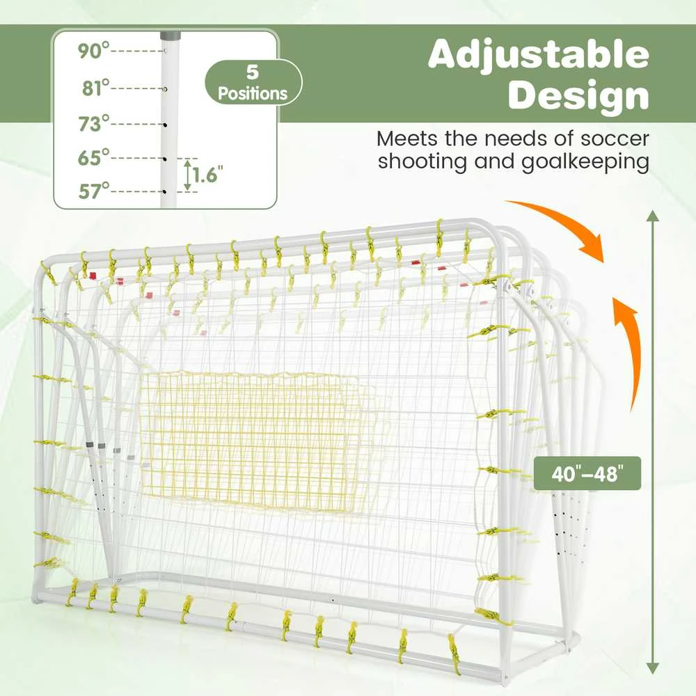 Promotions Vaikiški futbolo vartai su atmušimo tinkleliu, 187x60x102-122,5 cm, balti