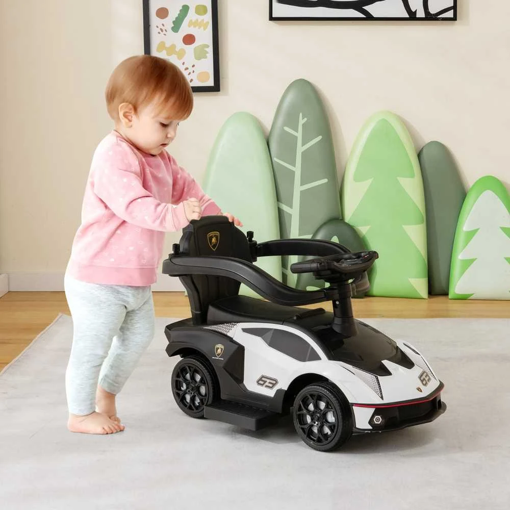 Promotions Vaikiškas stumdomas automobilis, licencijuotas Lamborghini, 86.4x39.4x90.2 cm, žalia balta