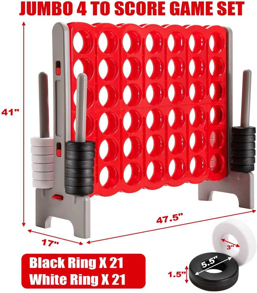 Promotions Milžiniškų žaidimų rinkinys, Jumbo 4 į eilę, 120.7x43.2x104.1 cm