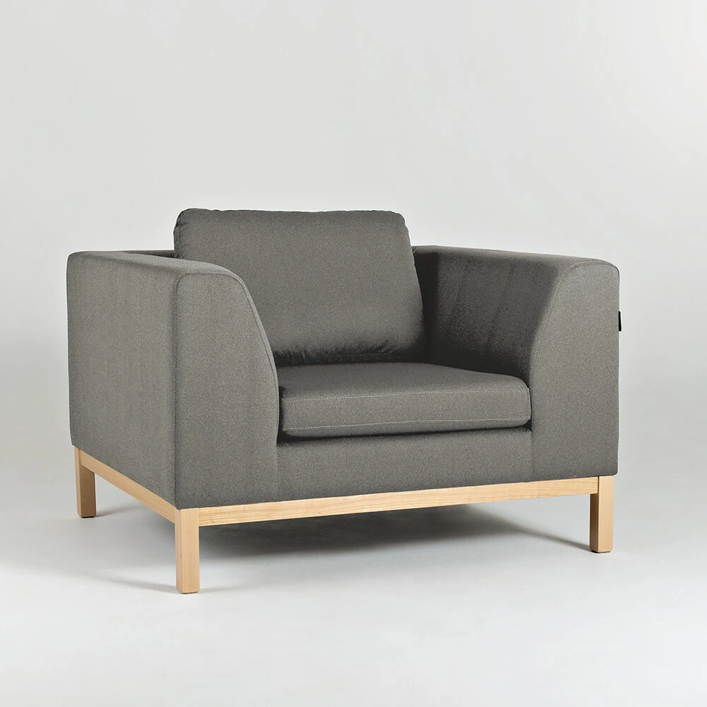 Customform Fotelis, Aplinkos Mediena, 98x110 cm, Pilkas
