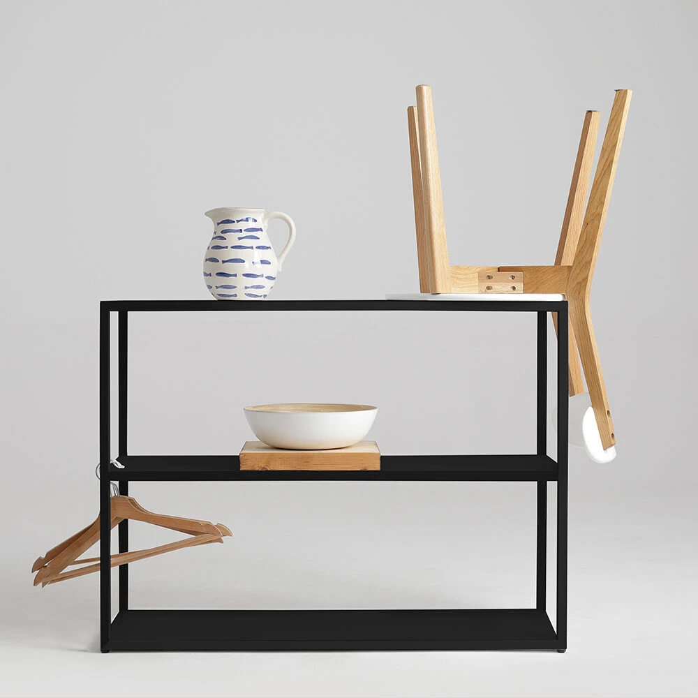 Customform Gėlių vazonas, Palmus, 100x35x35 cm, Juodas