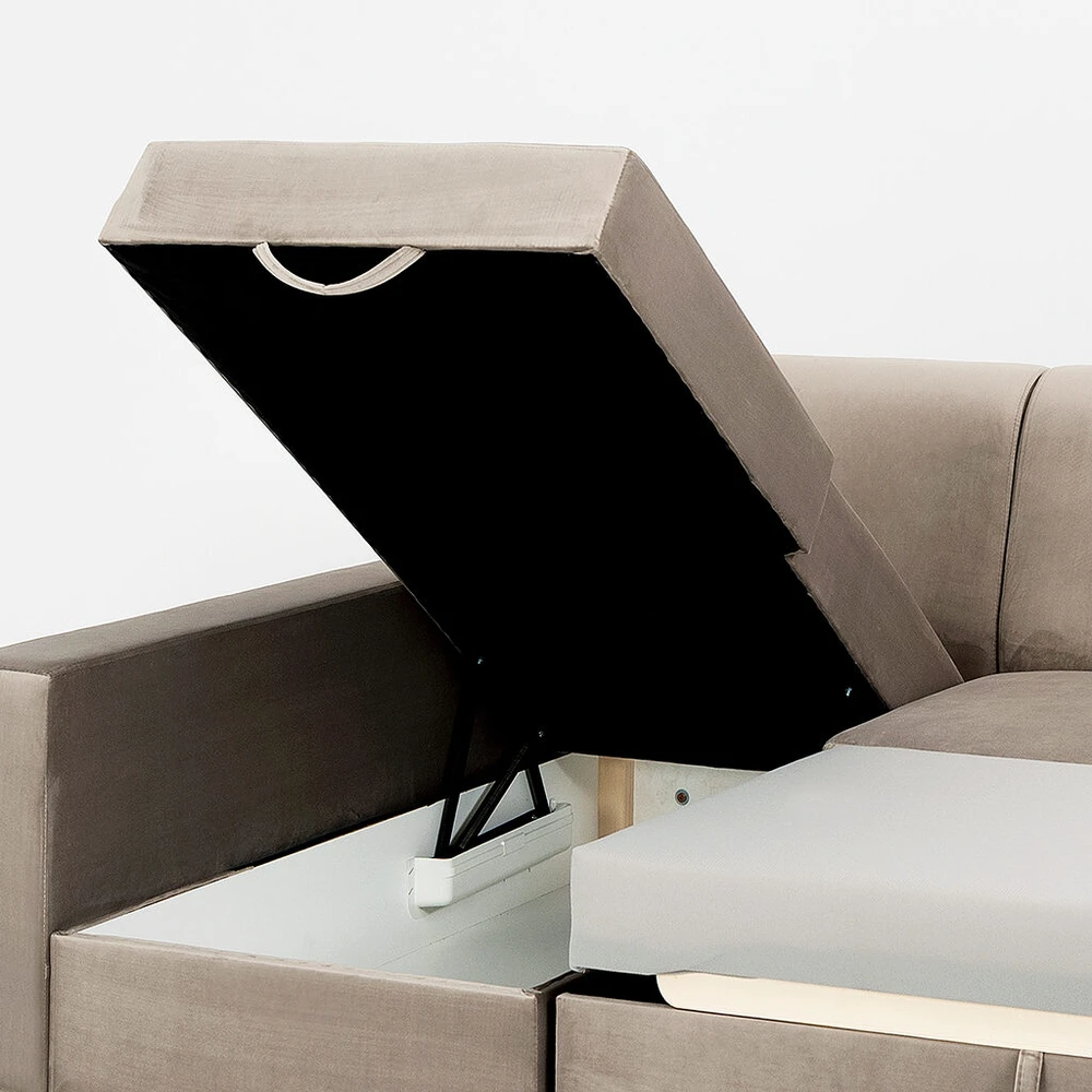 Customform Kampinė Sofa-Lova, STABLE, 95x232 cm, Bežinė
