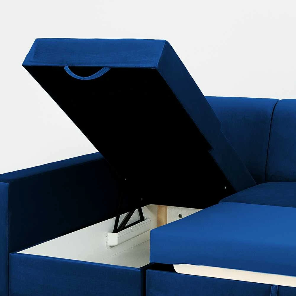 Customform Kampinė Sofa-Lova, STABLE L, 95x232 cm, Spanguolių Mėlyna