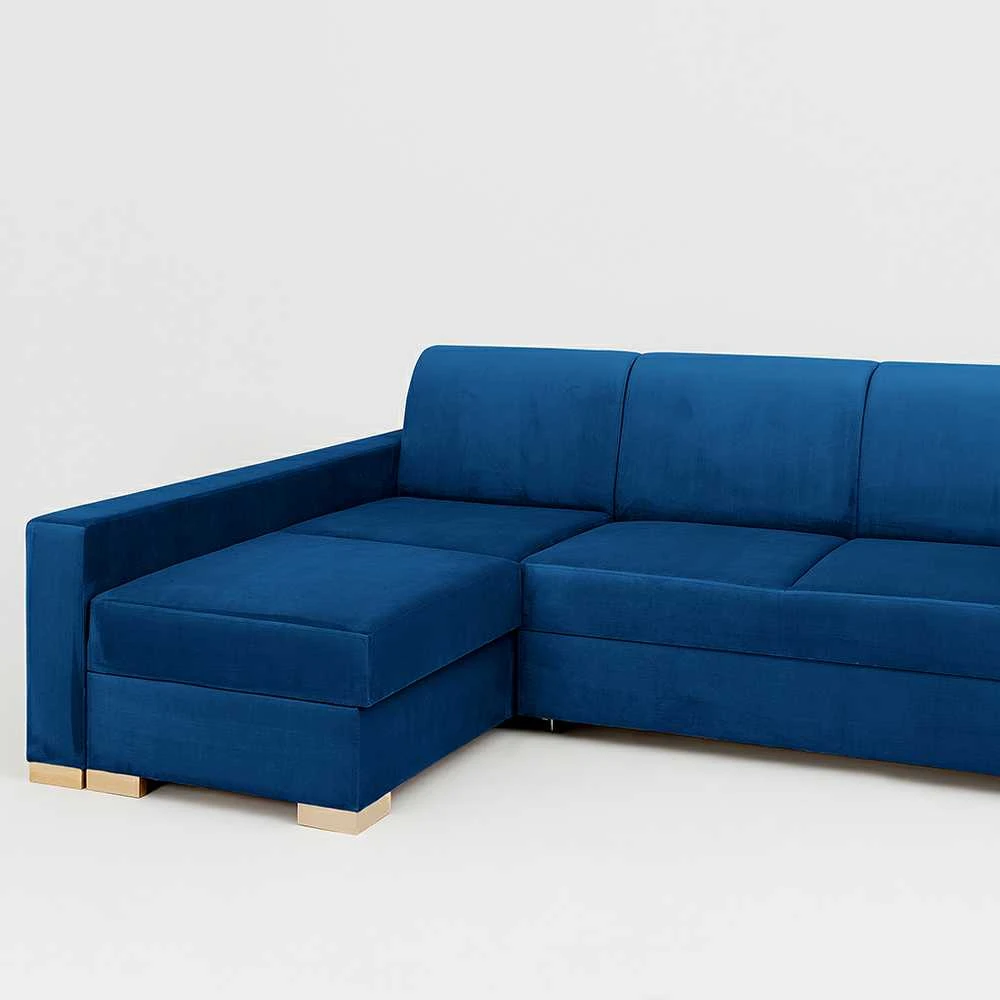 Customform Kampinė Sofa-Lova, STABLE L, 95x232 cm, Spanguolių Mėlyna