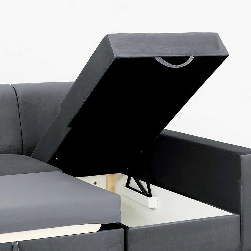 Customform Kampinė Sofa-Lovalaukė, STABLE R, 95x232 cm, Gelsvai Pilka