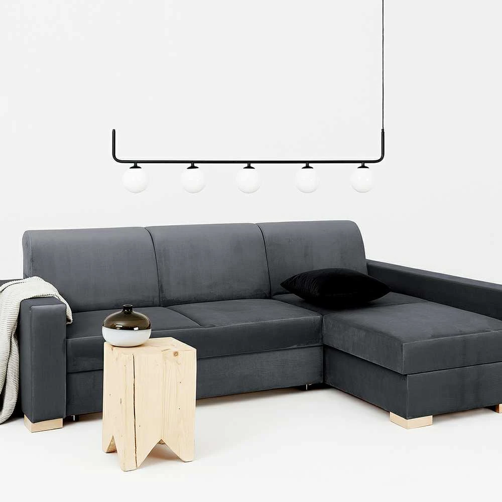 Customform Kampinė Sofa-Lovalaukė, STABLE R, 95x232 cm, Gelsvai Pilka