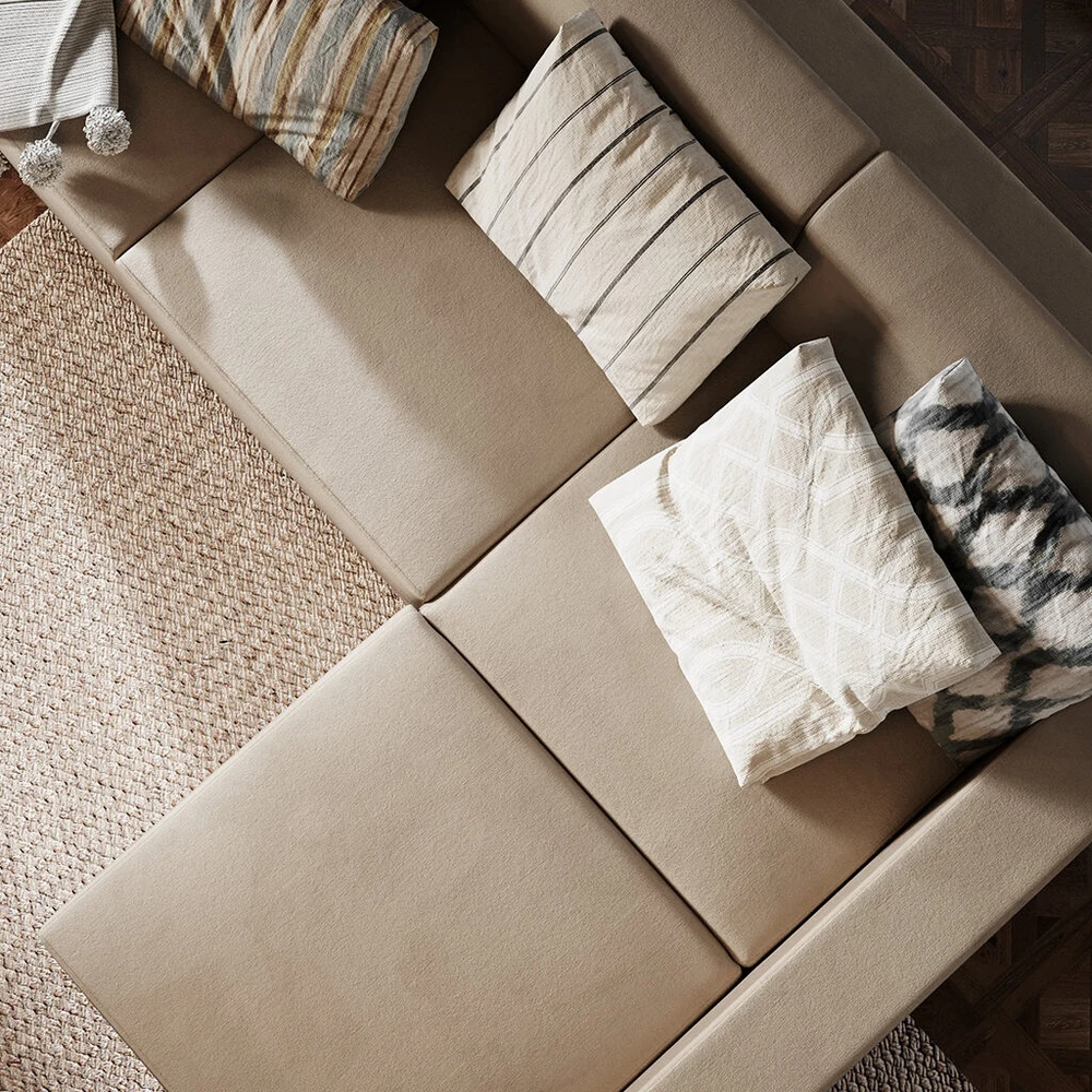 Customform Kampinė Sofa-Lovalaukė, STABLE R, 0.95x2.32 m, Bežinė