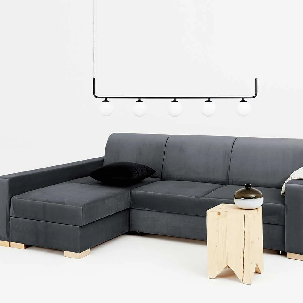 Customform Kampinė Sofa-Lovalaukė, STABLE, 95x232 cm, Pilka Gelsvai Violetinė