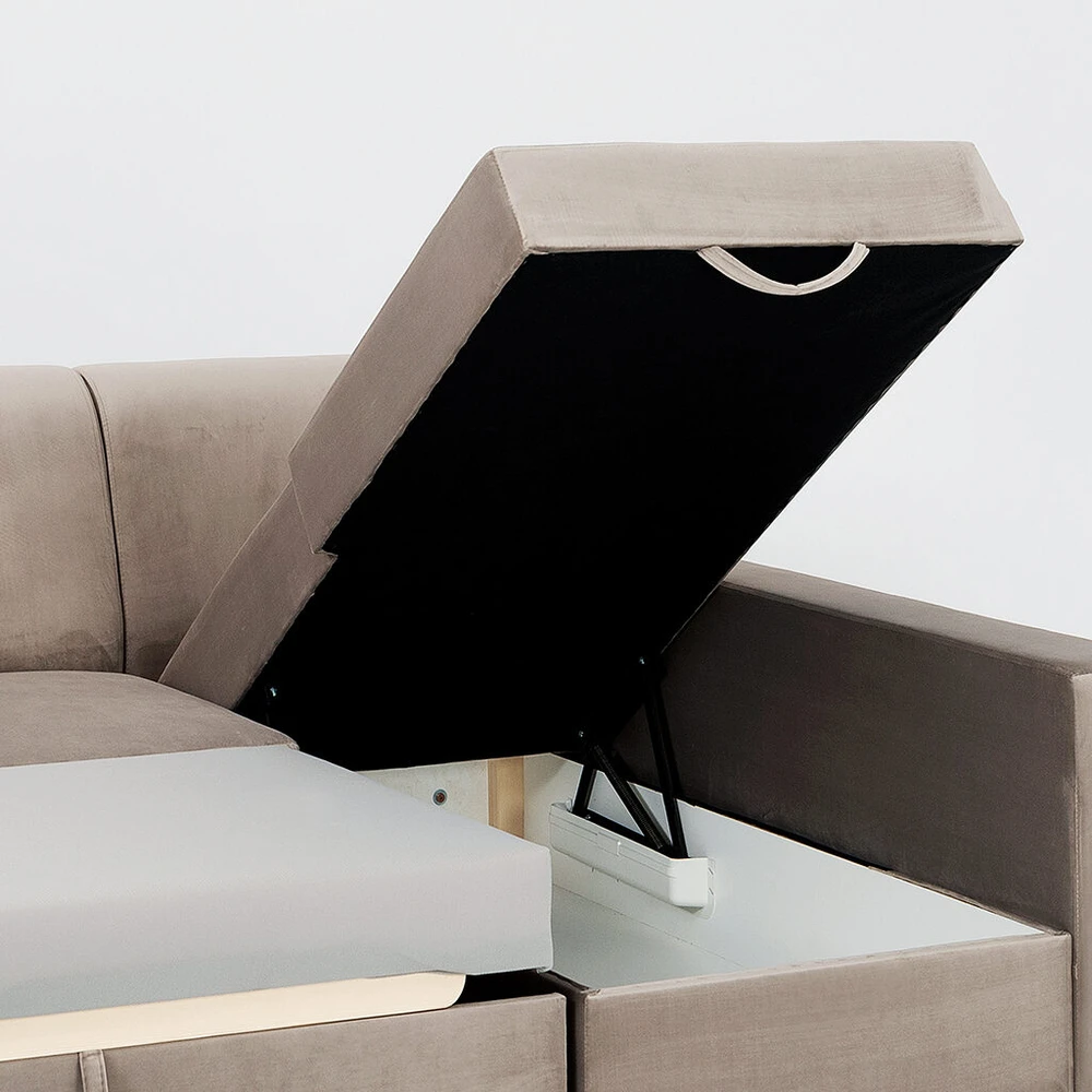 Customform Kampinė Sofa-Lovalaukė, STABLE R, 0.95x2.32 m, Bežinė