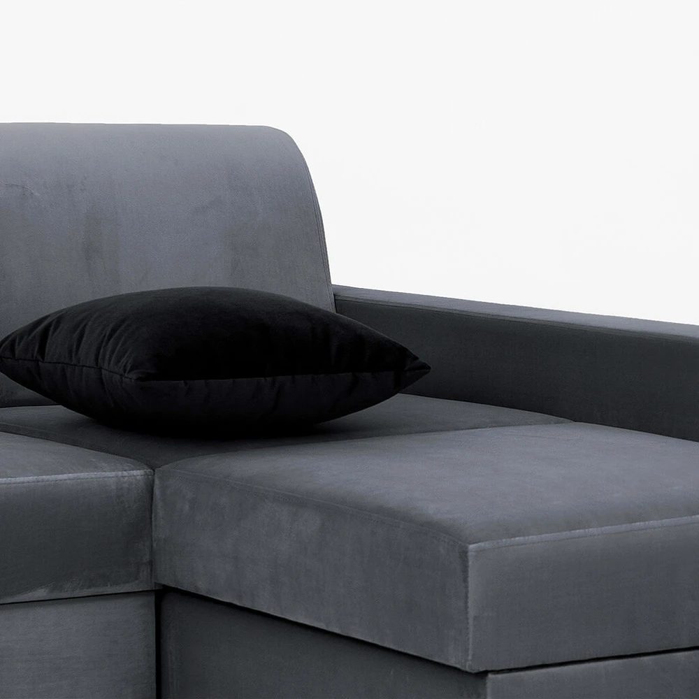 Customform Kampinė Sofa-Lovalaukė, STABLE R, 95x232 cm, Gelsvai Pilka