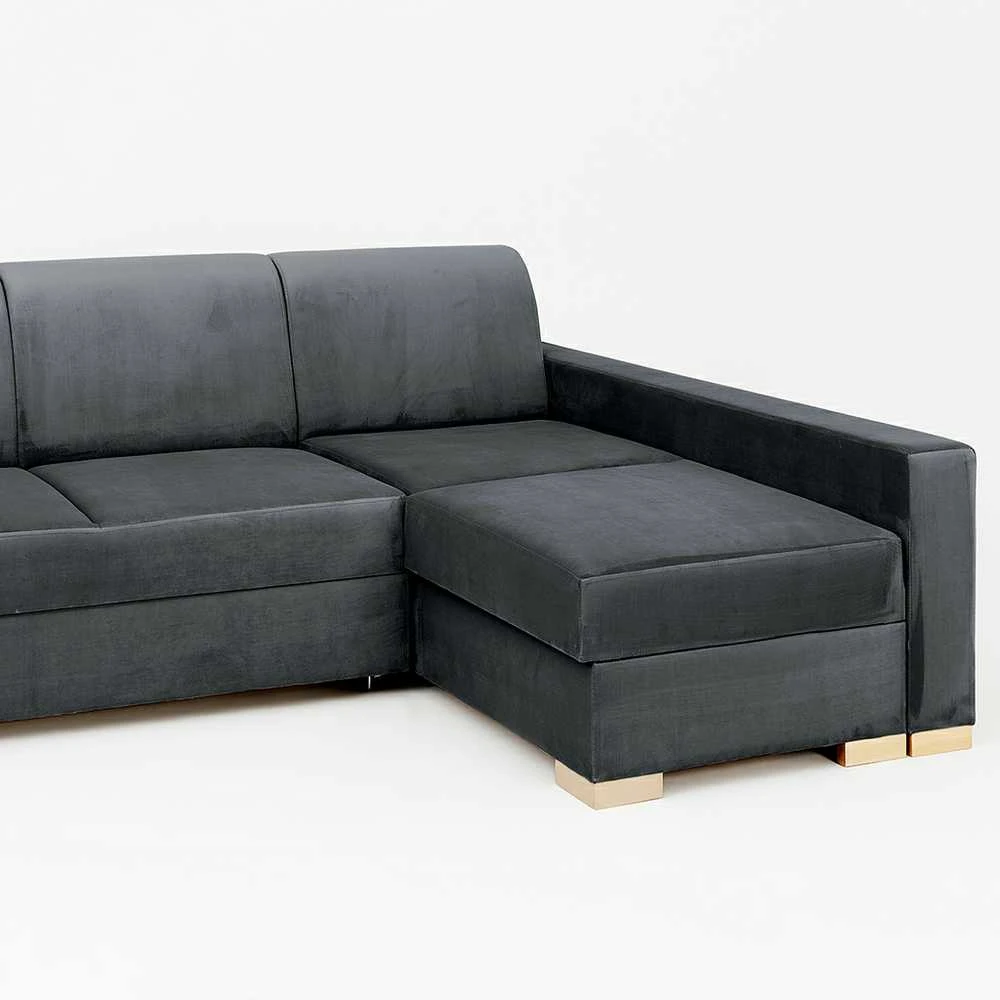 Customform Kampinė Sofa-Lovalaukė, STABLE R, 95x232 cm, Gelsvai Pilka