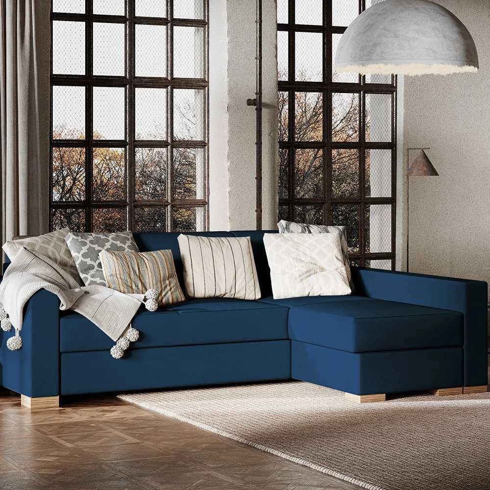 Customform Kampinė Sofa-Lovalaukė, STABLE R, 95x232 cm, Spanguolių Mėlyna