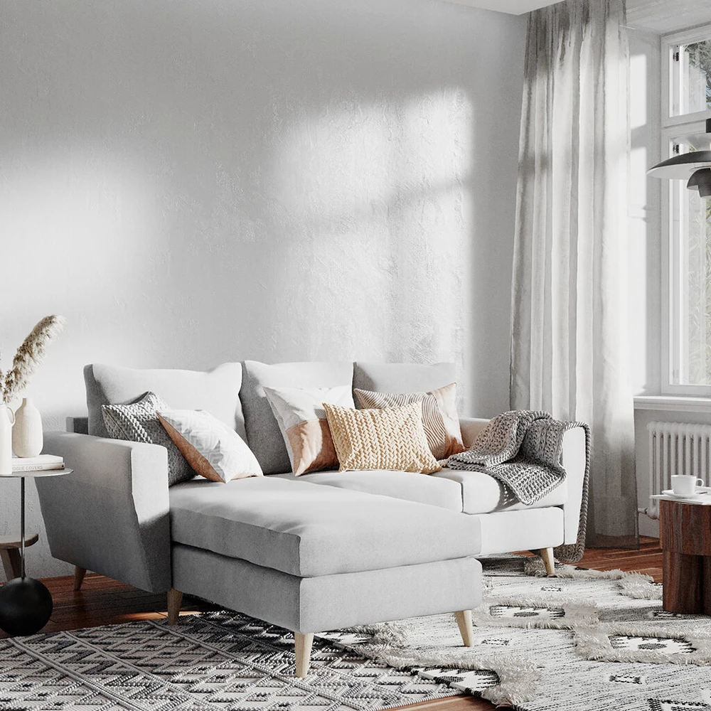 Customform Kampinė sofa, LOVER L, 0.9x1.89 m, Pilka