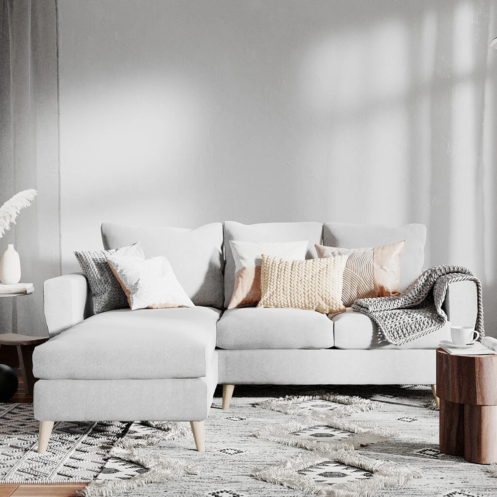 Customform Kampinė sofa, LOVER L, 0.9x1.89 m, Pilka
