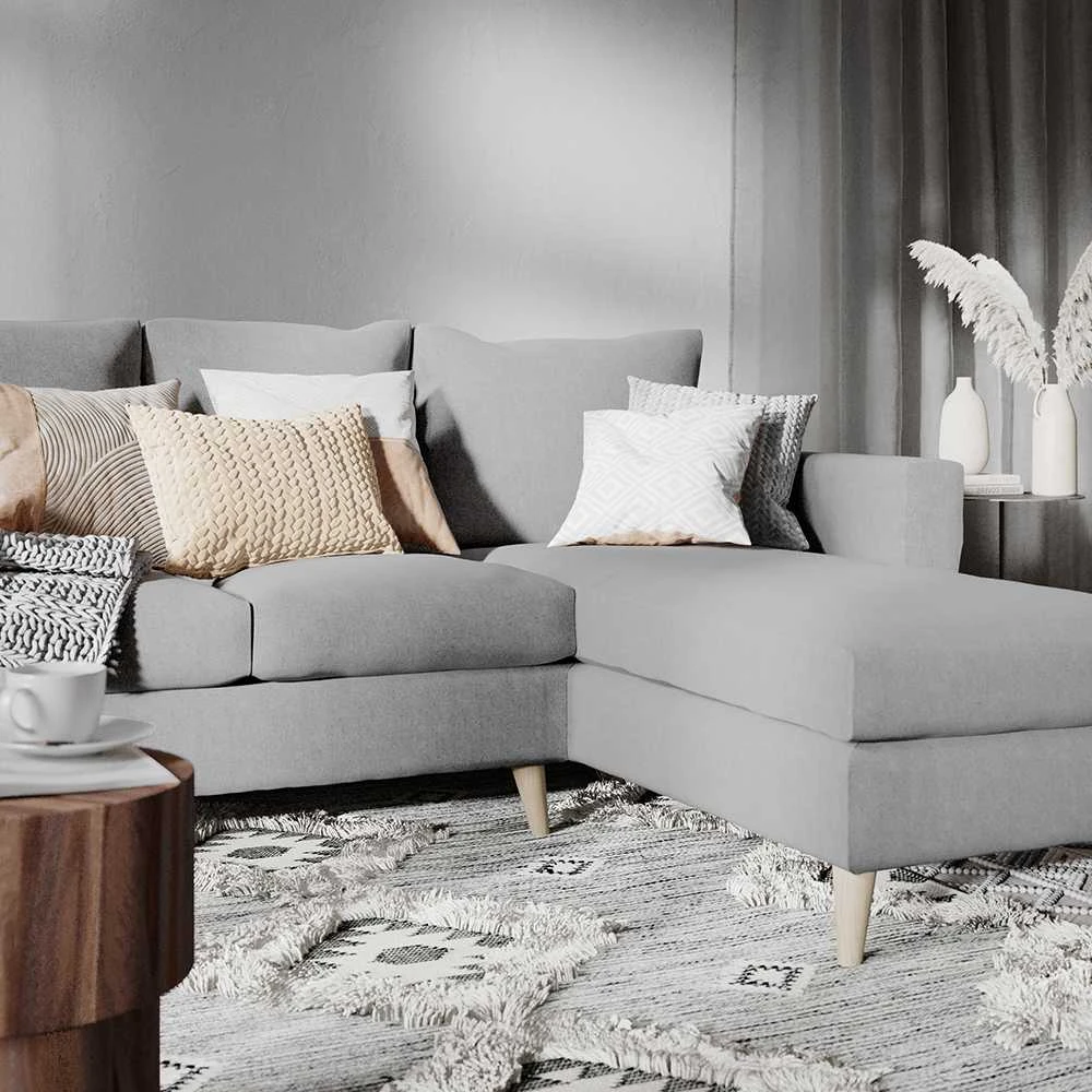 Customform Kampinė sofa, LOVER R, 0.9x1.89 m, Pilka