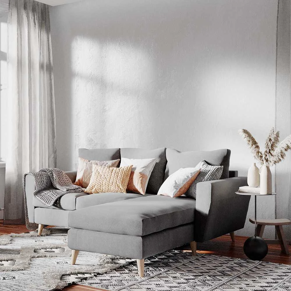 Customform Kampinė sofa, LOVER R, 0.9x1.89 m, Pilka