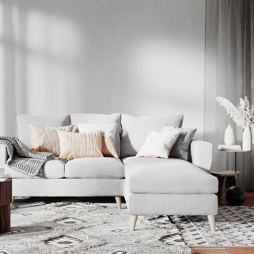 Customform Kampinė sofa, LOVER R, 0.9x1.89 m, Pilka