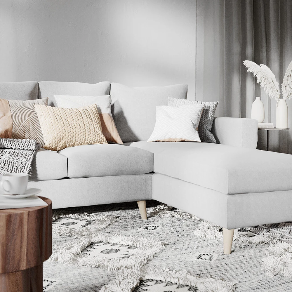 Customform Kampinė sofa, LOVER R, 0.9x1.89 m, Pilka