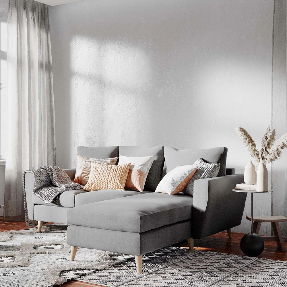 Customform Kampinė sofa, LOVER R, 0.9x1.89 m, Pilka