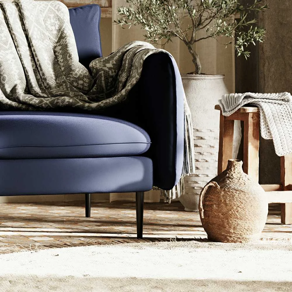 Customform Kampinė Sofa, POSH L JUODA, 89x210 cm, Juoda