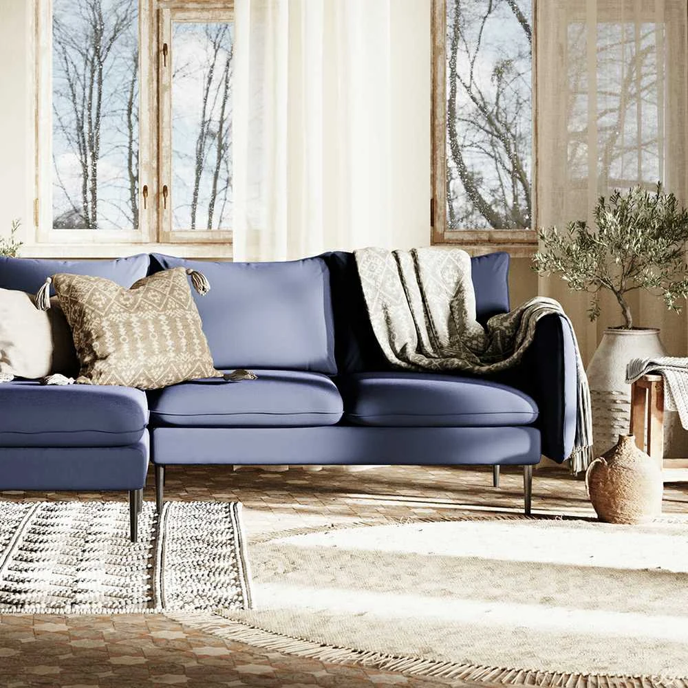 Customform Kampinė Sofa, POSH L JUODA, 89x210 cm, Juoda