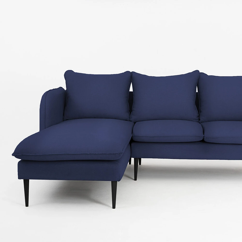 Customform Kampinė Sofa, POSH L JUODA, 89x210 cm, Juoda