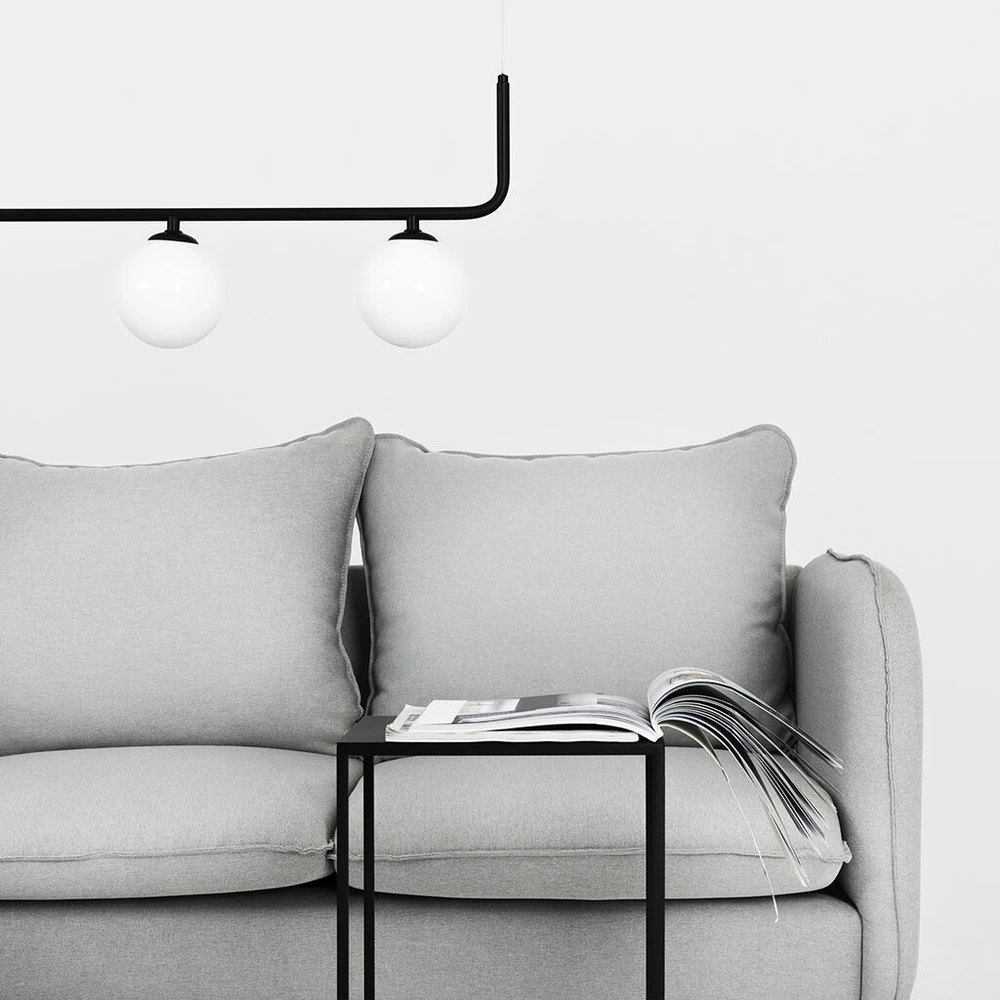 Customform Kampinė Sofa, POSH L Juodas, 89x210 cm, Pilka
