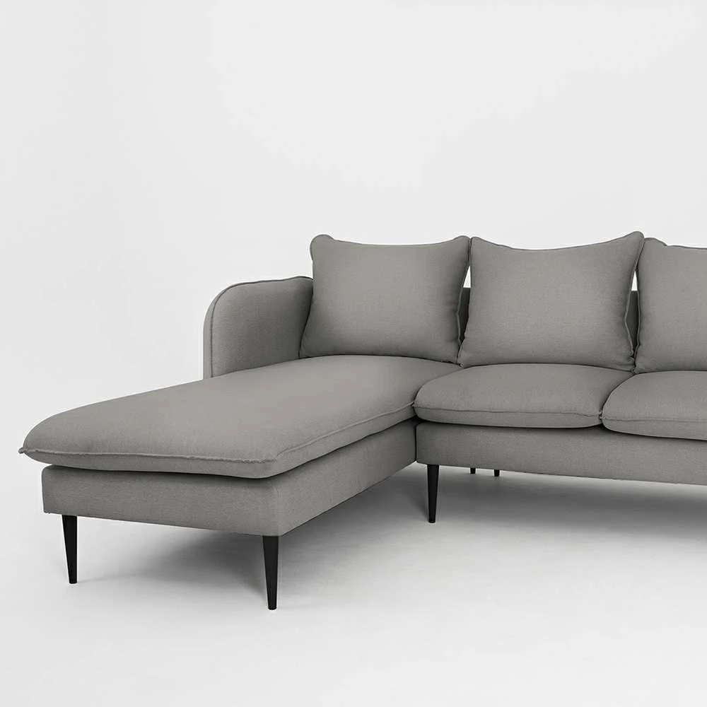Customform Kampinė Sofa, POSH L Juodas, 89x210 cm, Pilka