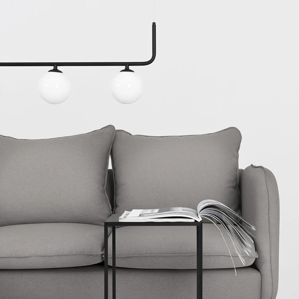 Customform Kampinė Sofa, POSH L Juodas, 89x210 cm, Pilka