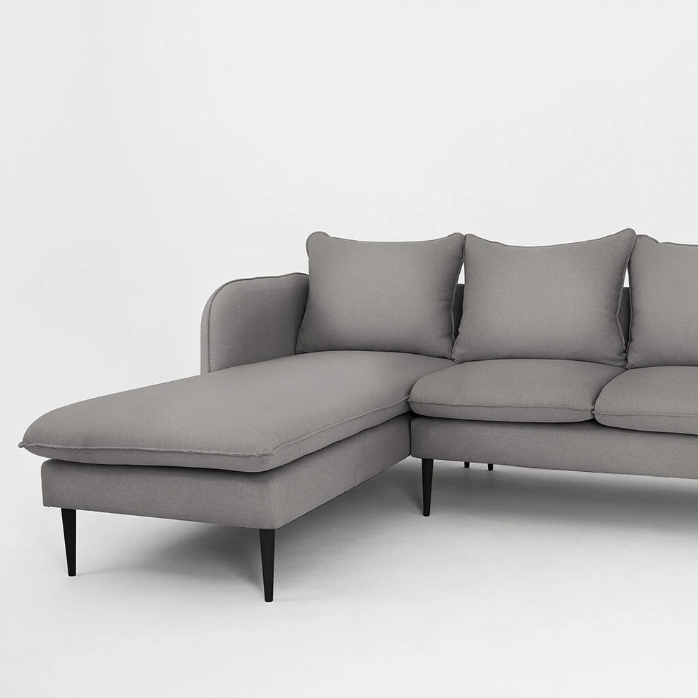 Customform Kampinė Sofa, POSH L Juodas, 89x210 cm, Pilka