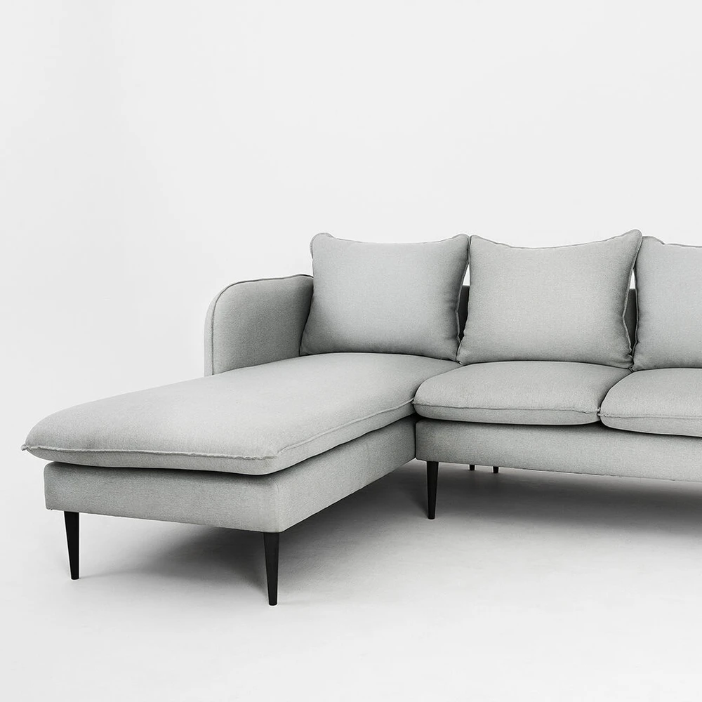 Customform Kampinė Sofa, POSH L Juodas, 89x210 cm, Pilka