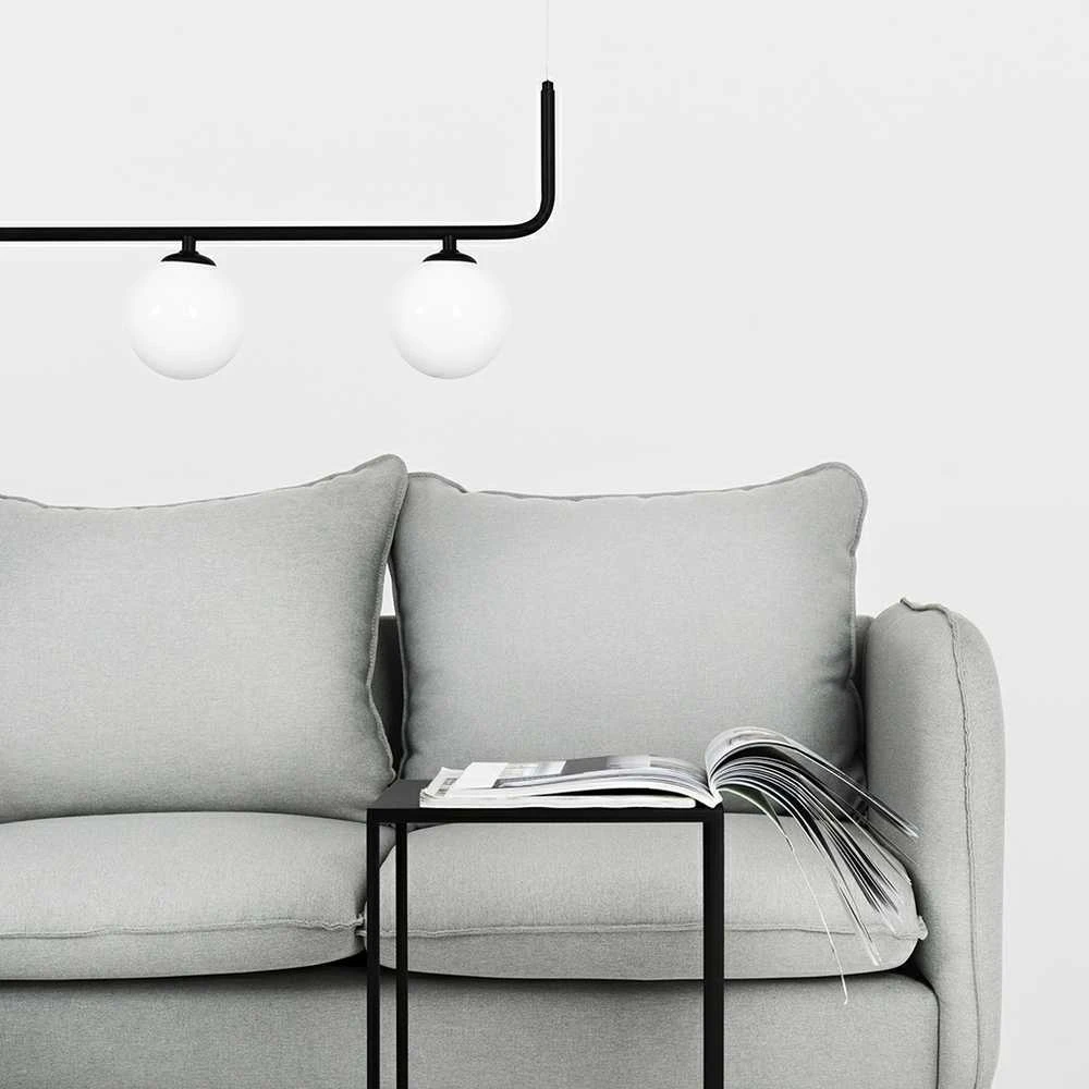 Customform Kampinė Sofa, POSH L Juodas, 89x210 cm, Pilka