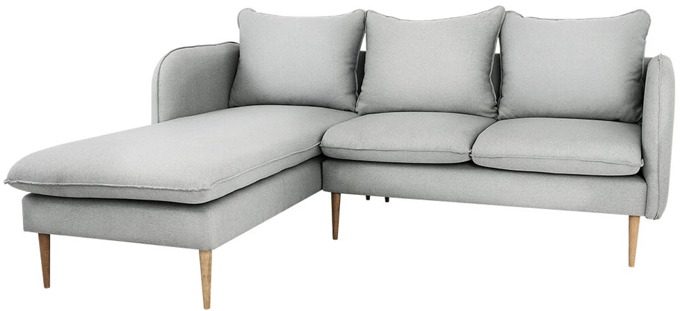 Customform Kampinė sofa, POSH L WOOD, 0.89x2.1x0.9 m, Platininė pilka