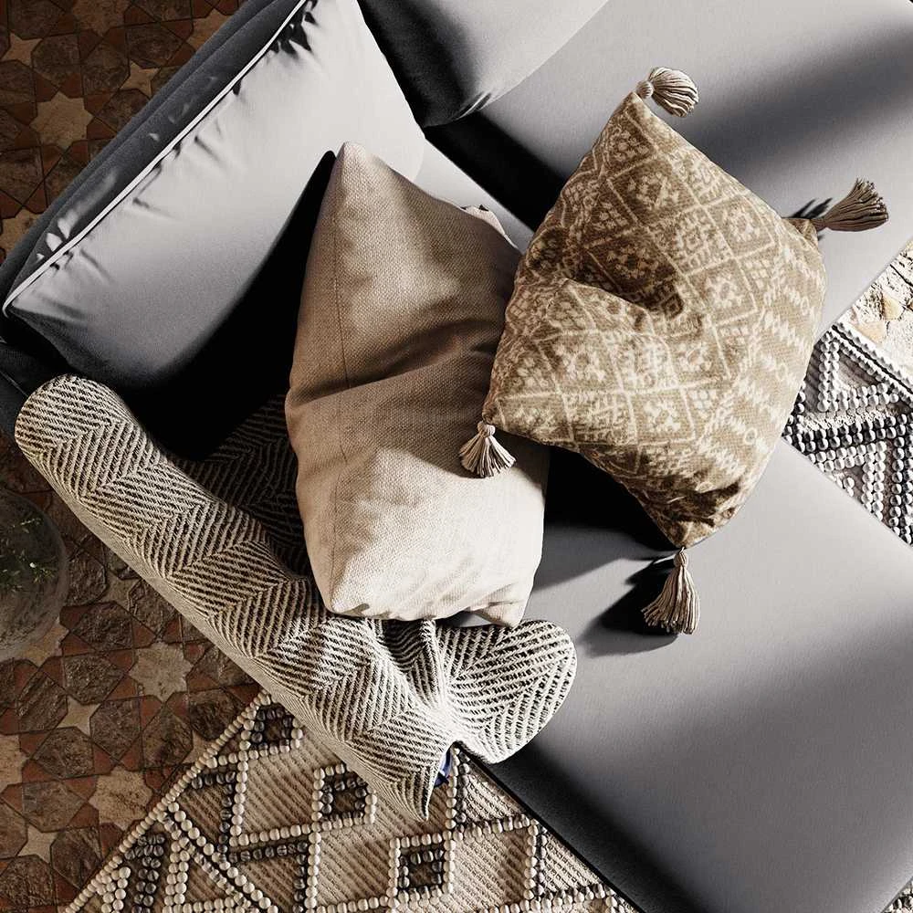 Customform Kampinė sofa, POSH L WOOD, 0.89x2.1x0.9 m, Platininė pilka