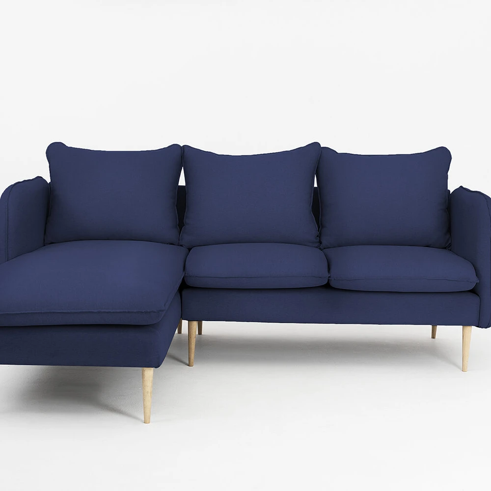 Customform Kampinė Sofa, POSH L WOOD, 0.89x2.1x0.9 m, Rašalinė