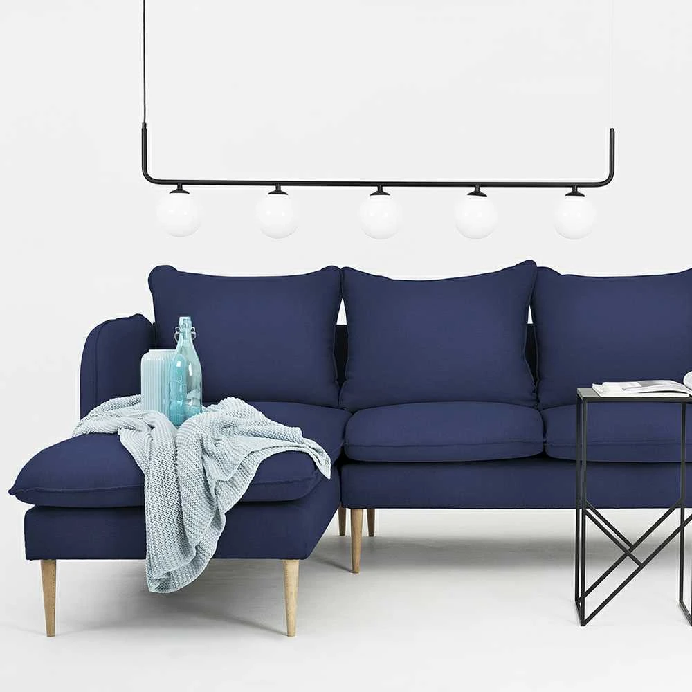 Customform Kampinė Sofa, POSH L WOOD, 0.89x2.1x0.9 m, Rašalinė
