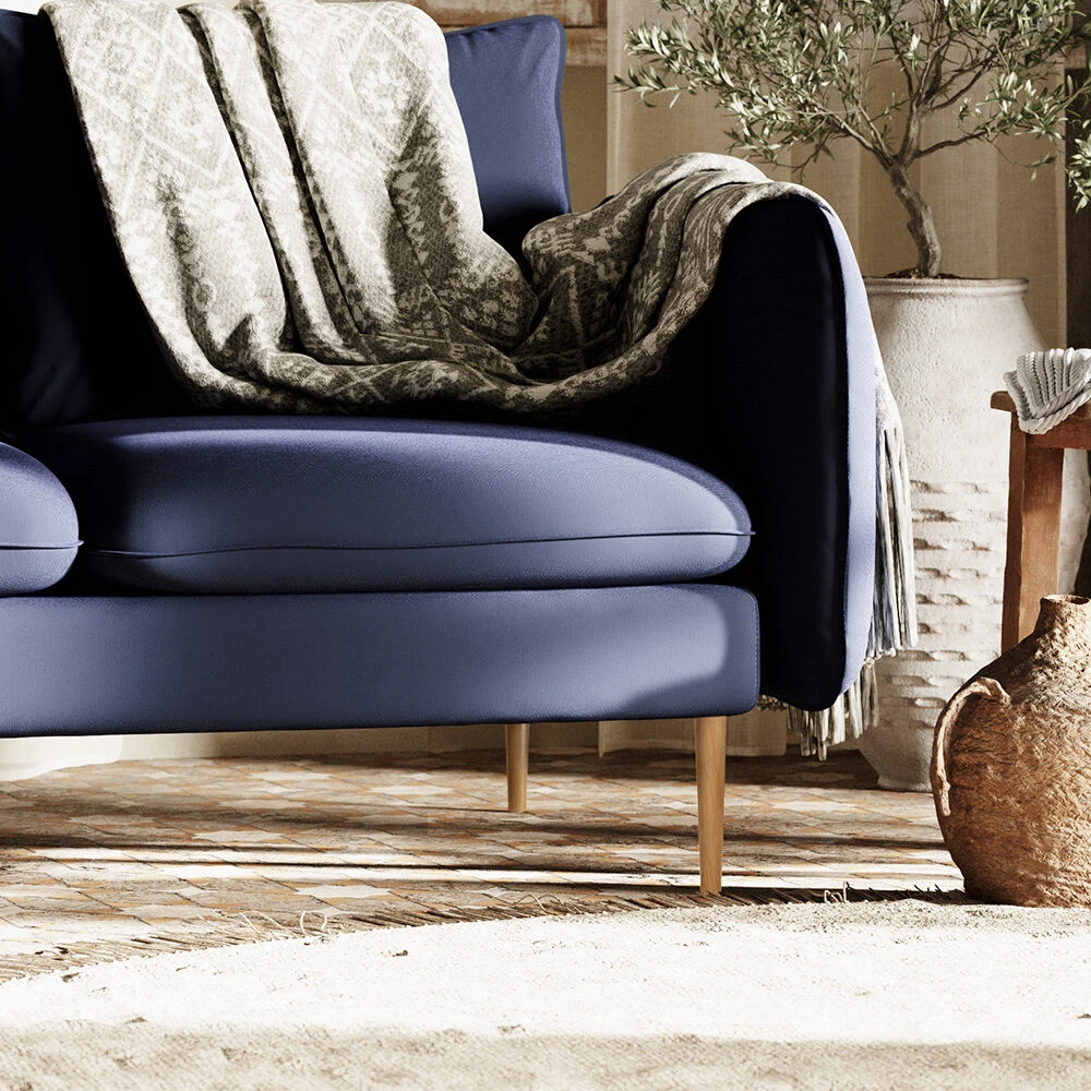 Customform Kampinė Sofa, POSH L WOOD, 0.89x2.1x0.9 m, Rašalinė