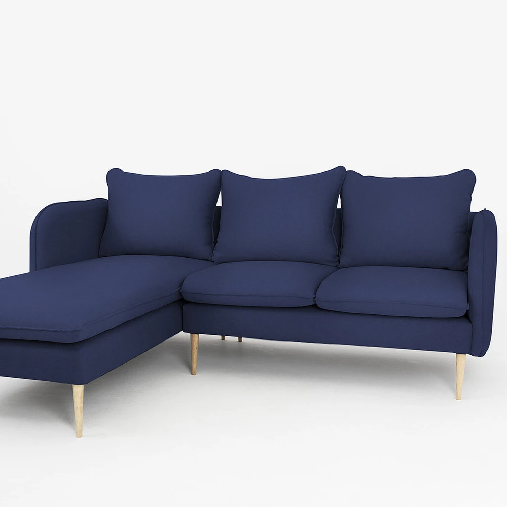Customform Kampinė Sofa, POSH L WOOD, 0.89x2.1x0.9 m, Rašalinė