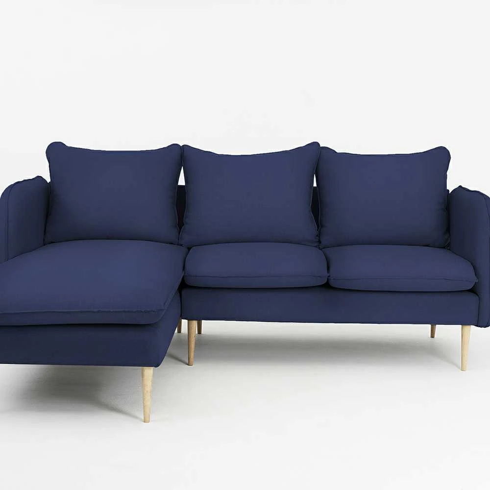Customform Kampinė Sofa, POSH L WOOD, 0.89x2.1x0.9 m, Rašalinė
