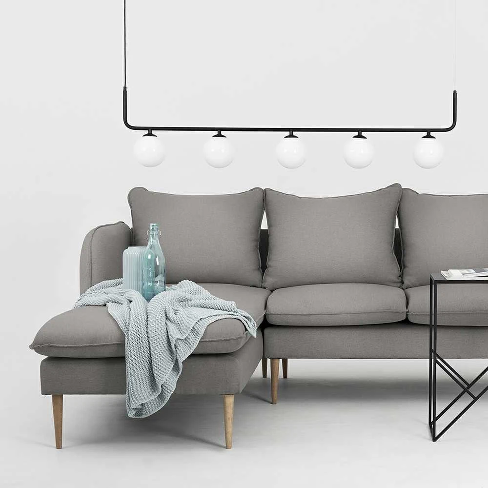 Customform Kampinė Sofa, POSH L WOOD, 89x210x90 cm, Pilka