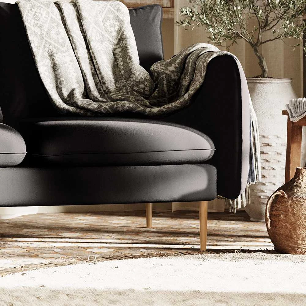 Customform Kampinė Sofa, POSH L WOOD, 89x210x90 cm, Pilka