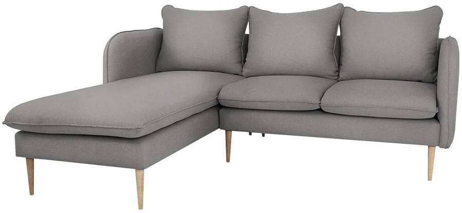 Customform Kampinė Sofa, POSH L WOOD, 89x210x90 cm, Pilka