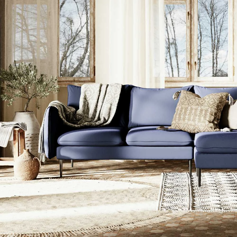 Customform Kampinė sofa, POSH P Juodas, 89x210 cm, Juoda