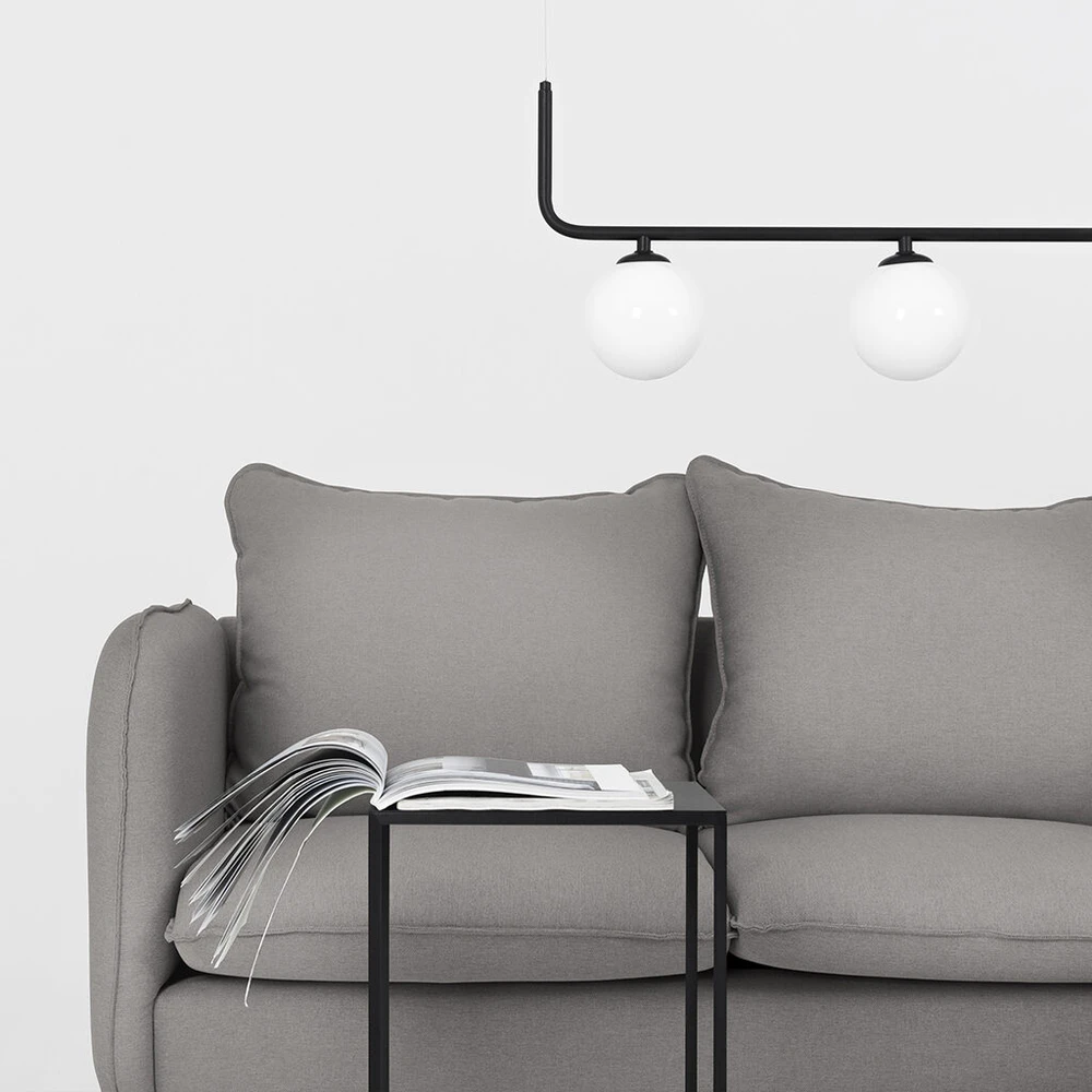 Customform Kampinė sofa, POSH P Juodas, 89x210x90 cm, Pilka